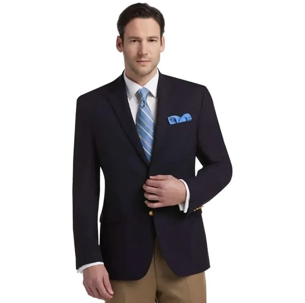 ✨Hart Schaffner & Marx Pure Virgin Wool Navy Blue Trumpeter Suit Sz 46L Blazer✨